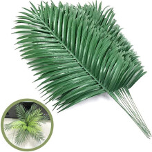 54PZ Foglie di Palma Artificiali Piante Fronde di Palma Finte Foglie di Palma Grandi Tropicali Pianta Verde per Foglie Festa Hawaiana