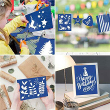 64Pcs Sun Print Paper, A5 Sun Art Paper with 1 Plastic Tool for Sun Printing Light Sensitive Solar Photography Paper Kit