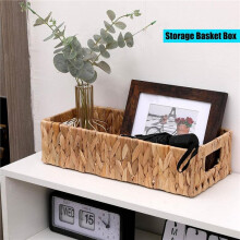 2X Wicker Storage Basket Water Hyacinth Basket Toilet Baskets,Farmhouse Kitchen Utensil Holder Caddy,Sundry Basket
