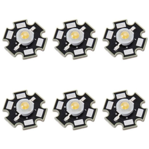 6X 3W Power Star LED Licht Lampe Perle - Warmweiss