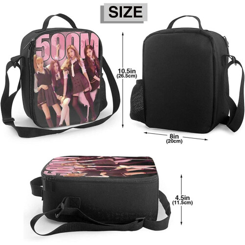 Kpop Blackpink matlåda med vadderad isolerad foder lunchväska termisk kylväska 2