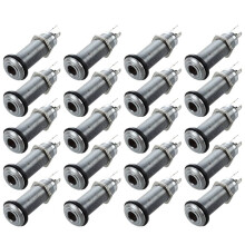 20pcs 1/4 Inch Chrome Cylinder Flush Mount Jack for Electric Guitar Bass