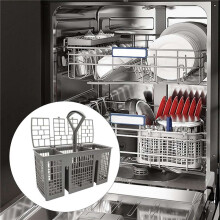 2X Universal Dishwasher Cutlery Basket with Removable Handle, Dishwasher Utensil Holder for and