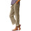 Women's Cotton-Linen Capris Wide Leg Pockets Drawstring 1