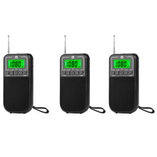 3X Radio AM FM SW Portable, Radio à Transistor avec Lampe de Poche LED, Radio Baladeur de Poche D'Urgence pour le Camping en Plein Air