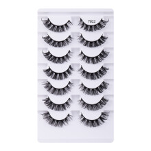 Curly False Eyelashes Natural Thick Realistic Style 7 Pairs
