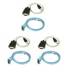 3X Câble Réseau RJ45 Câble Série Rj45 Vers DB9 et RS232 Vers USB (2 En 1) Adaptateur Ethernet CAT5 Câble de Console LAN