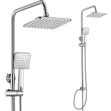 Ducha con Alcachofa Cromado 8x4 Pulgadas Plateado — ducha lluvia cromada, rociador ducha 8 pulgadas