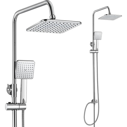 Duschset Regendusche mit Handbrause Chrom 8x4 Zoll Silber — duschset chrom, regendusche set, handbrause dusche
