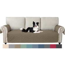 Couvre-fauteuil 1 place Antidérapant Imperméable Doux Marron — protection fauteuil animal, housse salon marron