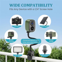 Gooseneck Clamp Camera Mount with 1/4" Screw, Clip Bracket for Handlebar, Desk, Tube, Crossbar
