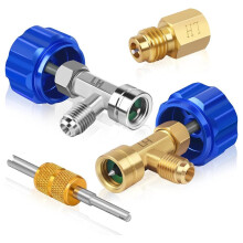 R1234YF Can Tap,Self-Sealing and Puncture Style Refrigerant Can Tap Valve with Refrigerant Tank Adapters for Automotive
