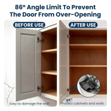 100 Pack 86 Degree Angle Restrictor Restriction Clips for Cabinet Doors - Hinge Restraints
