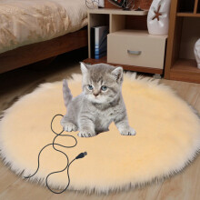 HHBEAUTY Cat Plush Heating Pad USB Powered Beige