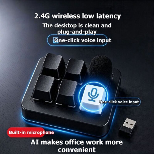 5-Key AI Wireless Keyboard Voice Programmable Keyboard Vibecoding Voice Keyboard Supports Coding and AI Dialogue