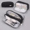 Pencil Case Black Oxford Fabric 3-Compartment Zippered 1