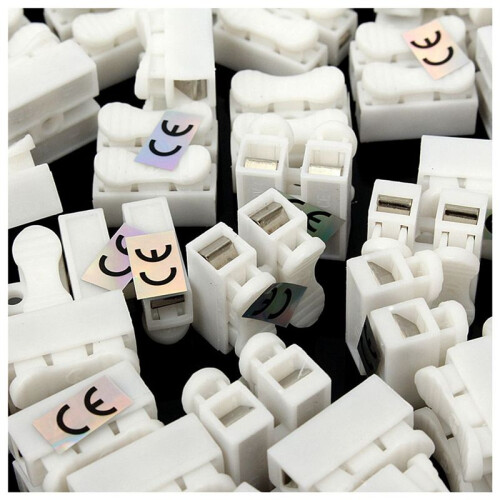 400Pcs Plastic 2 Pin Push Quick Cable Connector Wiring Terminal 10A 250V