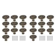 20 Stück, Vintage Antiquität Vintage Griff mit Gemusterten Runden Knöpfen, Verwendet Für Möbel, Küchen Türen und Schränke