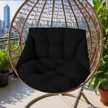 Egg Chair Cushion Black 27 x 25 inches Indoor Outdoor