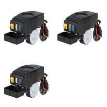 3X C1FB 20-80V E-Bike Handlebar USB Charger 24V 36V 48V 60V QC3.0 Quick Charger Adapter(Red Light)