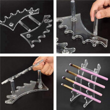 3X Supporto per Display Un 6 Slot Nel Acrilico, Penna Stilografica per Sopracciglia, Matita, Gioielli, Trucco, Cremagliera, Supporto Organizzatore,
