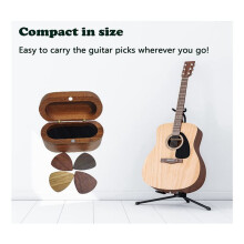 2X Plektrumhalter-Set mit 8 Holzplektren,Plektrum-Vitrine Aus Natürlichem Andenkenholz,-Gitarren-Aufbewahrungsbox
