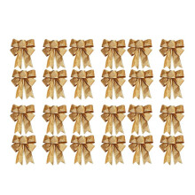 30 Pezzi Decorazione Albero di Natale Fiocchi Nastro Oro 25 x 21 cm Ornamenti Natalizi