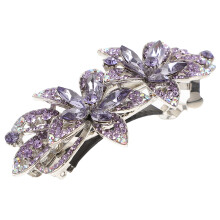 Flower Rhinestone Hair Clip Metal Decorative Clip for Women
