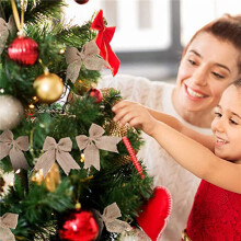 90 Stück Sack Leinen Bögen Sack Leinen Bogen Knoten Hand Gemachte Sack Leinen Für Weihnachten Dekorieren Baum Festival Urlaub Party Lieferungen