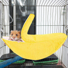 (As show, One size) Maisonnette pour hamster banane, hamac chaud pour petits animaux, accessoires de cage, nid pour souris,