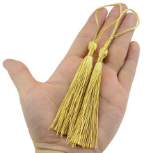 600 Stücke Gold 13Cm/5-Zoll Handgemachte Weiche Quasten Zahnseide Lesezeichen Quasten für Schmuck Herstellung, DIY Projekte, Lesezeichen