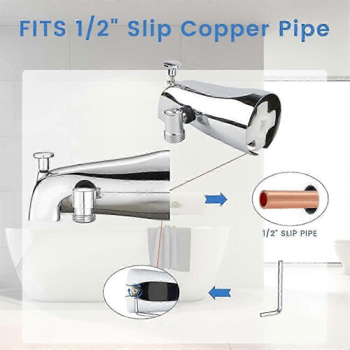 (As show, One size) Rubinetto per vasca con deviatore, miscelatore per vasca con deviatore per doccia e chiave esagonale, 1
