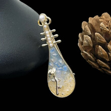 Rose Flower Pipa Hairpin Ancient Style Side Clip for Women