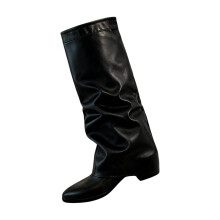 Willtoo Women's Knee-High Wedge Boots Black