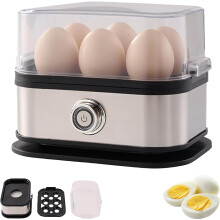 Electric Egg Cooker Stainless Steel 6-Egg