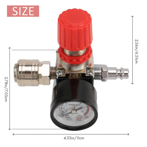 Régulateur de pression 1/4 pouce pour compresseur d'air, vanne de réduction de pression à 3 trous, vanne 1