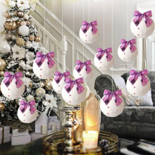 Christmas Ball Pendant Ornament Purple 2.4In 12 Pack