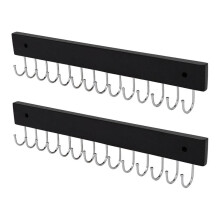 2 Stuks Hangende Sieradenorganizer voor aan de Muur, Moderne Sieradendisplay met 28 Haken, Decoratieve Kettinghouder Zwart