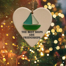 Heart Sea Glass Friendship Ornament 1 Piece