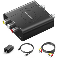 US Kontakt, RF Modulator för TV, RCA Till Koaxialadapter med RCA-Kabel, Kanal 3/4 Växel för VHS/VCR/DVD-Spelare