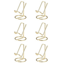 6X Business Card Holder for Desk, Metal Business Card Display Holder Stand, Office Desktop Name Card Holder (Gold)