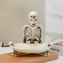 Skull and Skeleton Resin Ornament Gold Silver 1 Piece