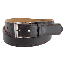 CTM Men's 32 mm Wide Leather Belt with Edge Detail