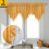 Beaded Triangle Sheer Valance Curtains Voile 3-Pc 51x24 1