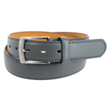 CTM Men's 32 mm Wide Leather Belt with Edge Detail