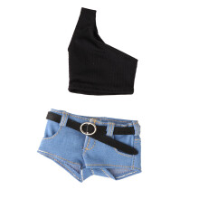 1/6 Scale Dark Blue Short Clothing Set with Belt for 12