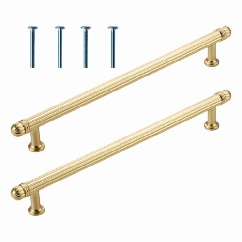 Multipurpose Brushed Gold Cabinet Pull Zinc Alloy 2-Pack