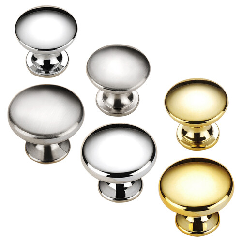 Cabinet Handles Brushed Nickel Round 6 Pcs