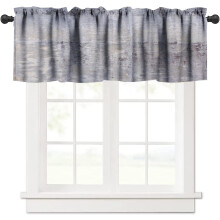 Purple Blue Window Valance Curtains Retro Farmhouse Style