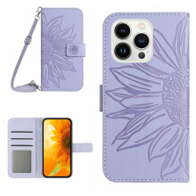 Purple PU Leather Flip Wallet Case for iPhone 15 Pro 6.1